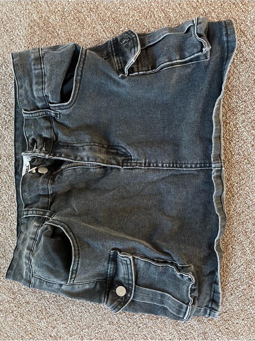 Etro Black Washed Denim Mini Skirt